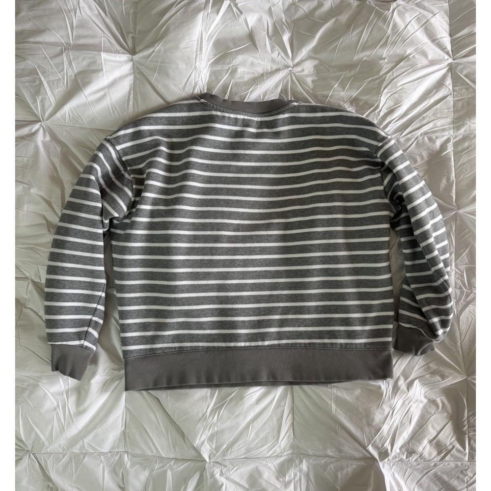 Lululemon Perfectly Oversized Crew Gray Stripe Size Medium Soft EUC - Picture 6 of 7